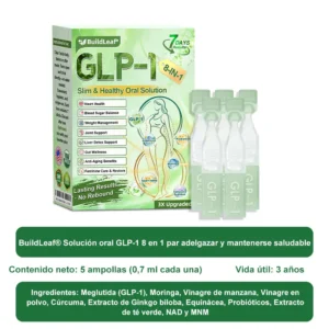 𝐁𝐮𝐢𝐥𝐝𝐋𝐞𝐚𝐟® 𝑮𝑳𝑷-1 𝐅𝐢𝐭 & 𝐕𝐢𝐭𝐚𝐥 8 en 1 𝐒𝐨𝐥𝐮𝐜𝐢ó𝐧 𝐎𝐫𝐚𝐥🥇 (Solo una vez al día, cambios visibles en 7 días) Para obesidad, salud cardiovascular, diabetes, apnea del sueño, salud intestinal, problemas articulares y más（副本）