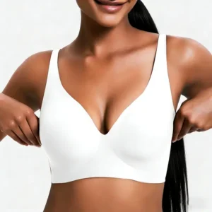 NESLEMY Wireless Push Up Bra for Women - Seamless Deep V Bralette, All-Day Comfort T-Shirt Bra for Everyday Wear