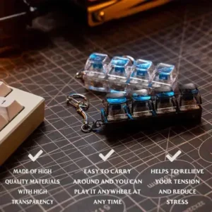 NESLEMY™🧸Fidget Toys, Stress Relief Model, LED Keyboard Keychain